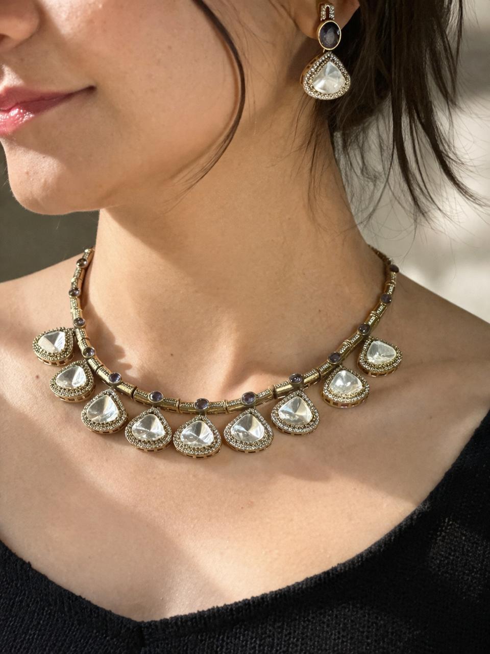 Kundan Drop Necklace Set