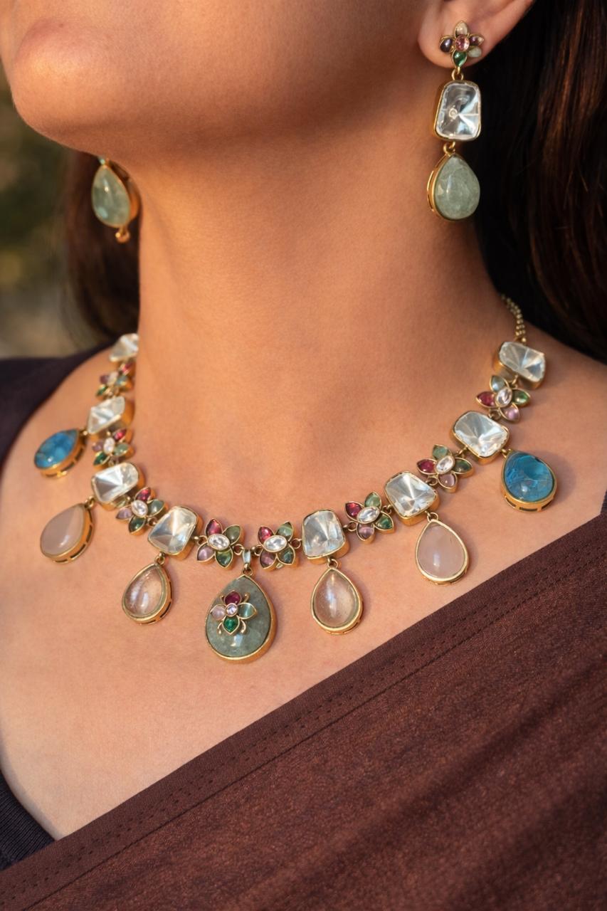 Pastel Stone Necklace Set