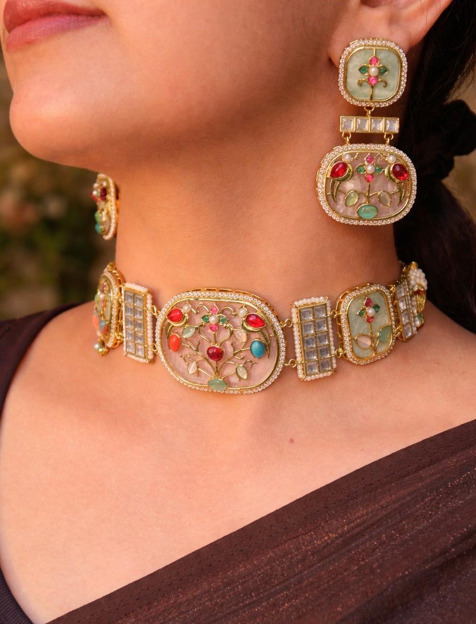 Pastel Garden Statement Choker Set