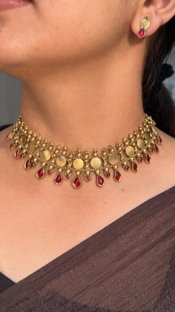 Gold Coin choker Set