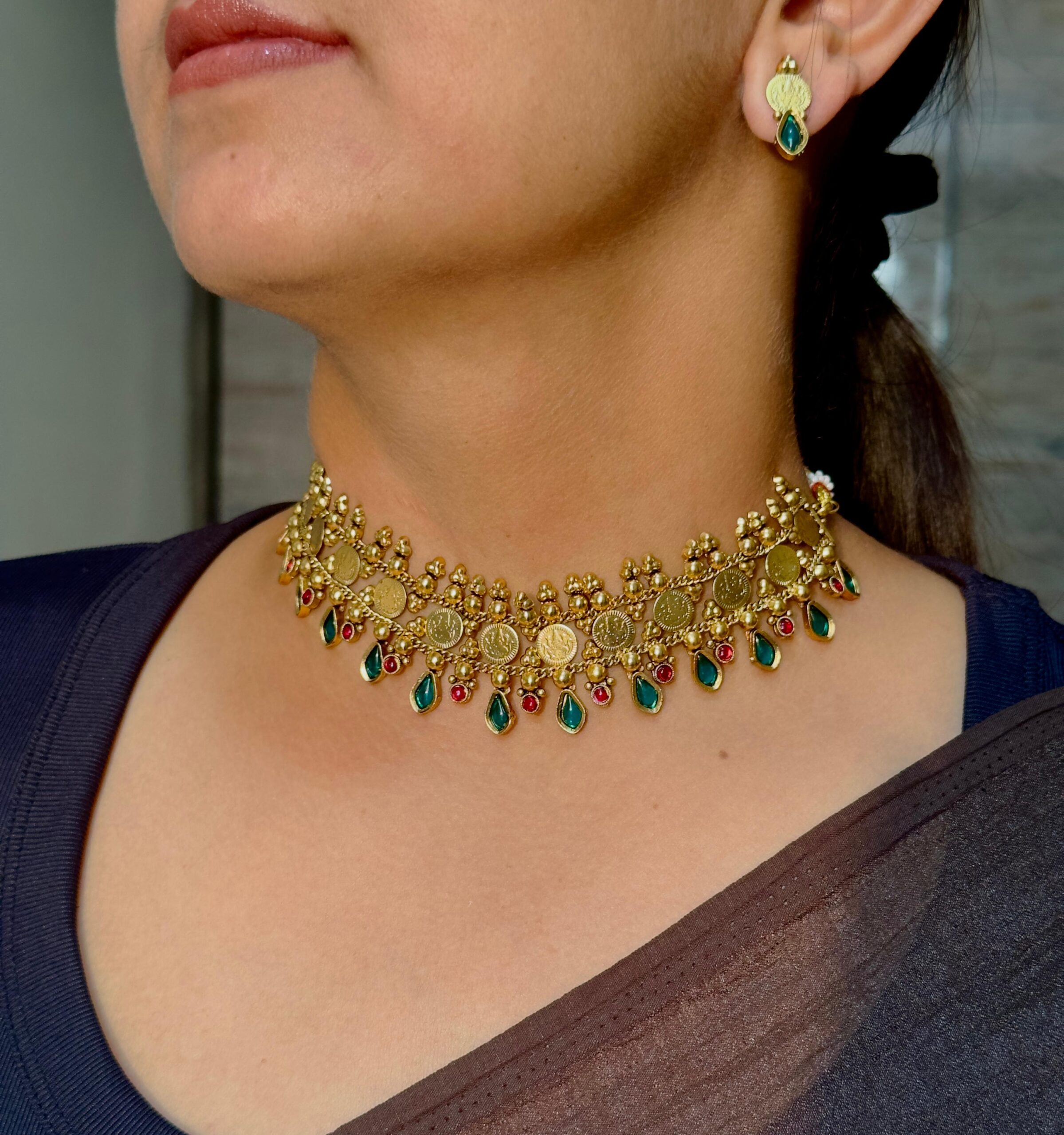 Gold Coin choker Set