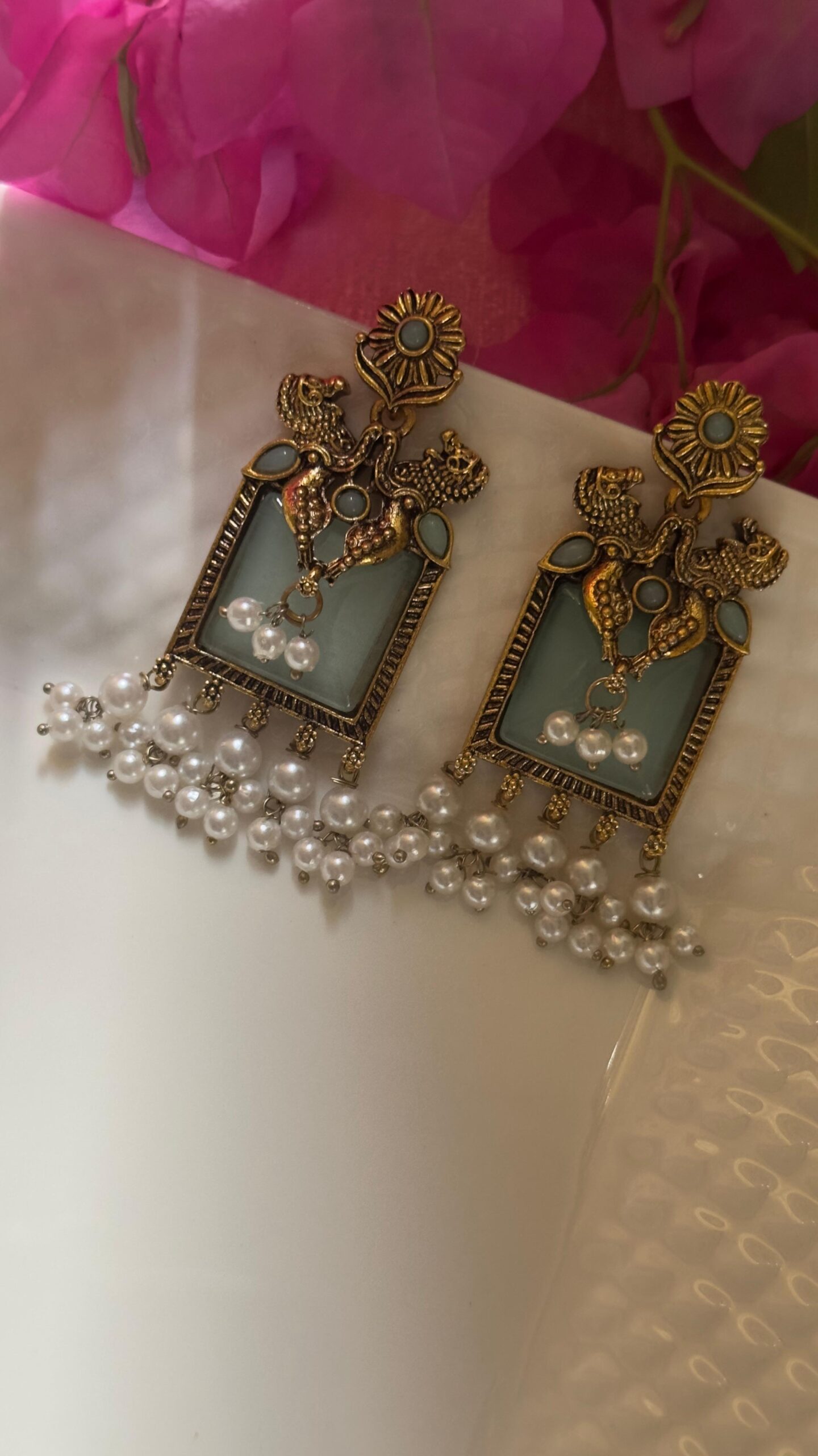 Antique gold tone earrings