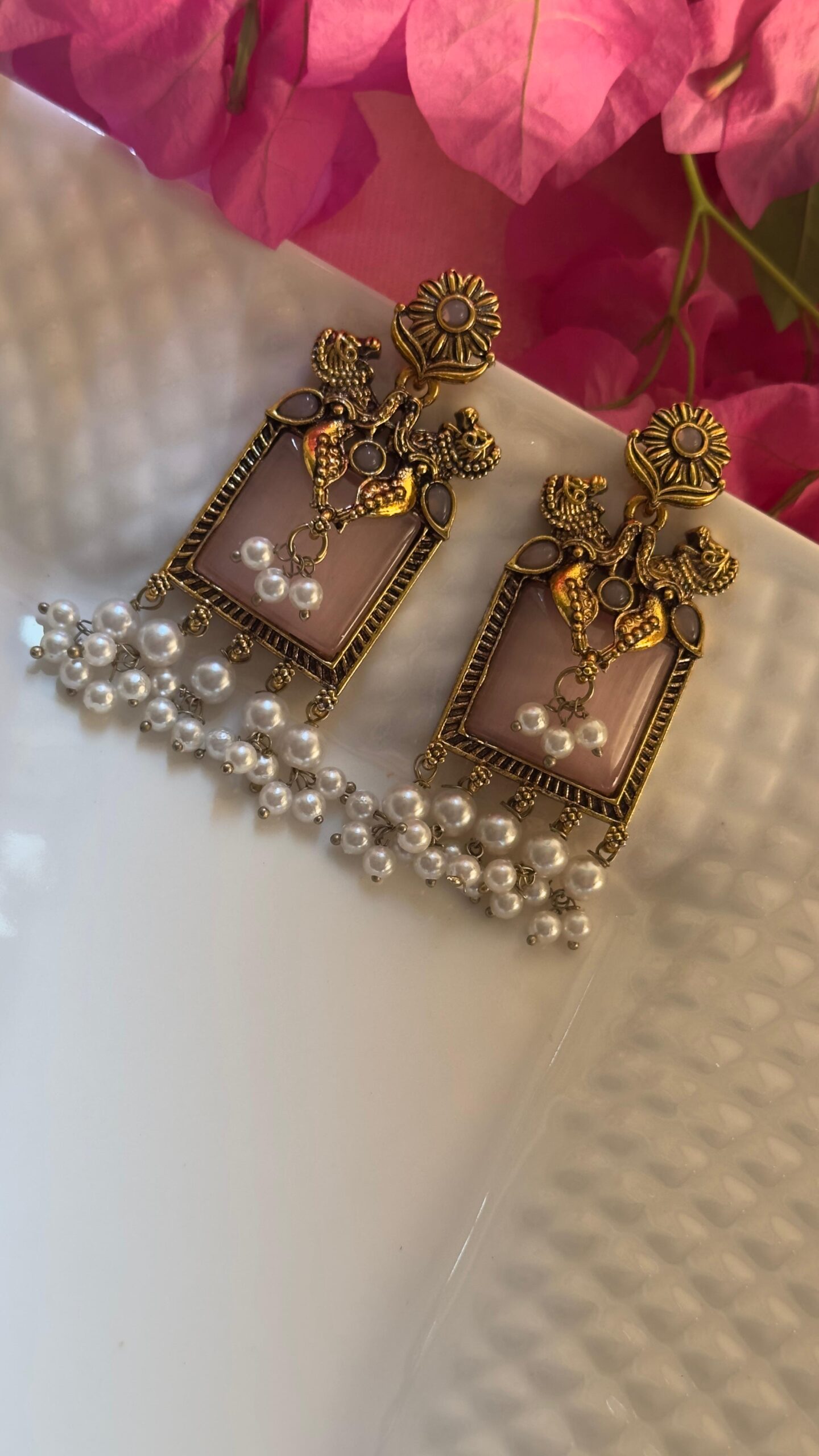 Antique gold tone earrings