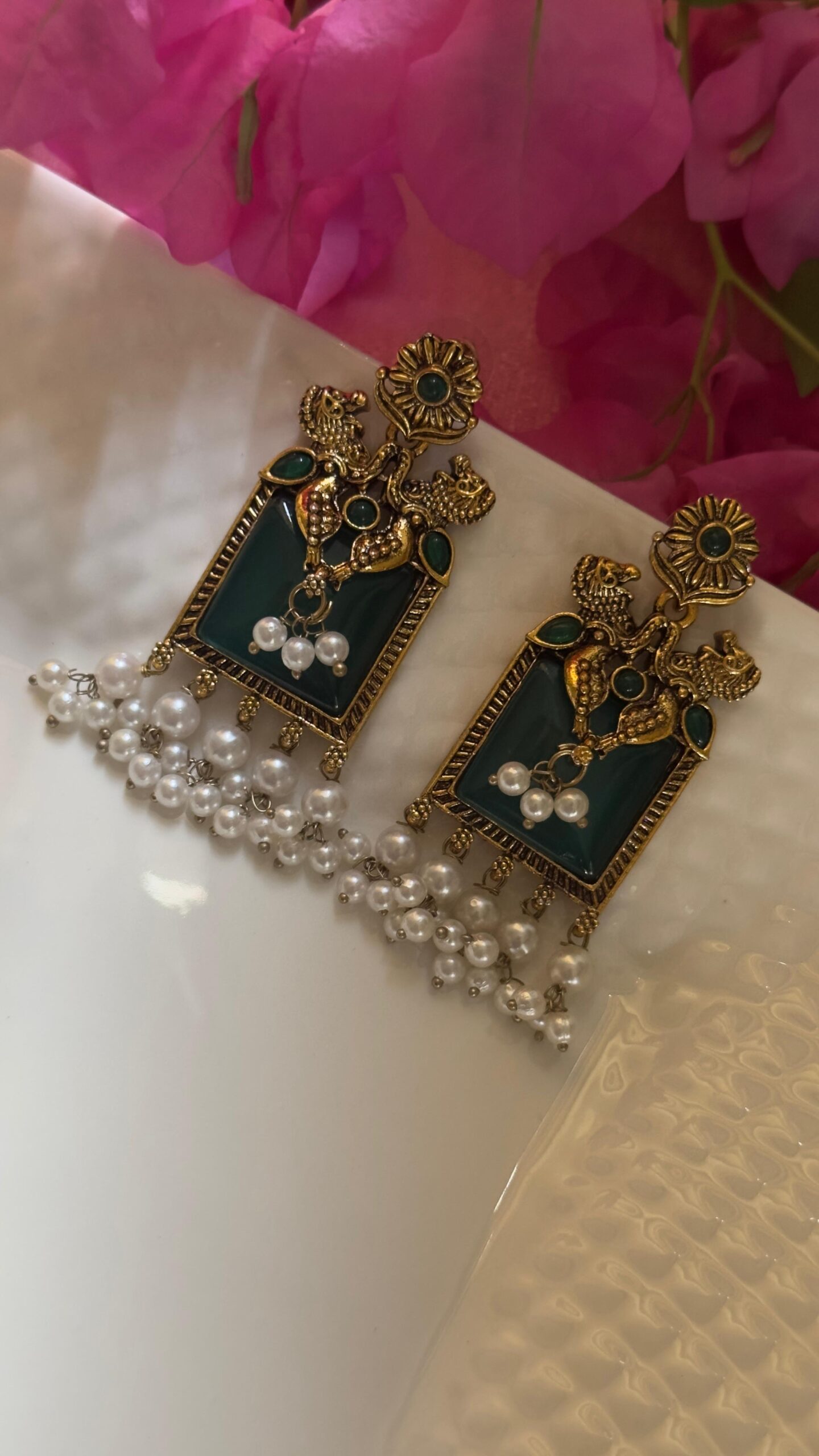 Antique gold tone earrings