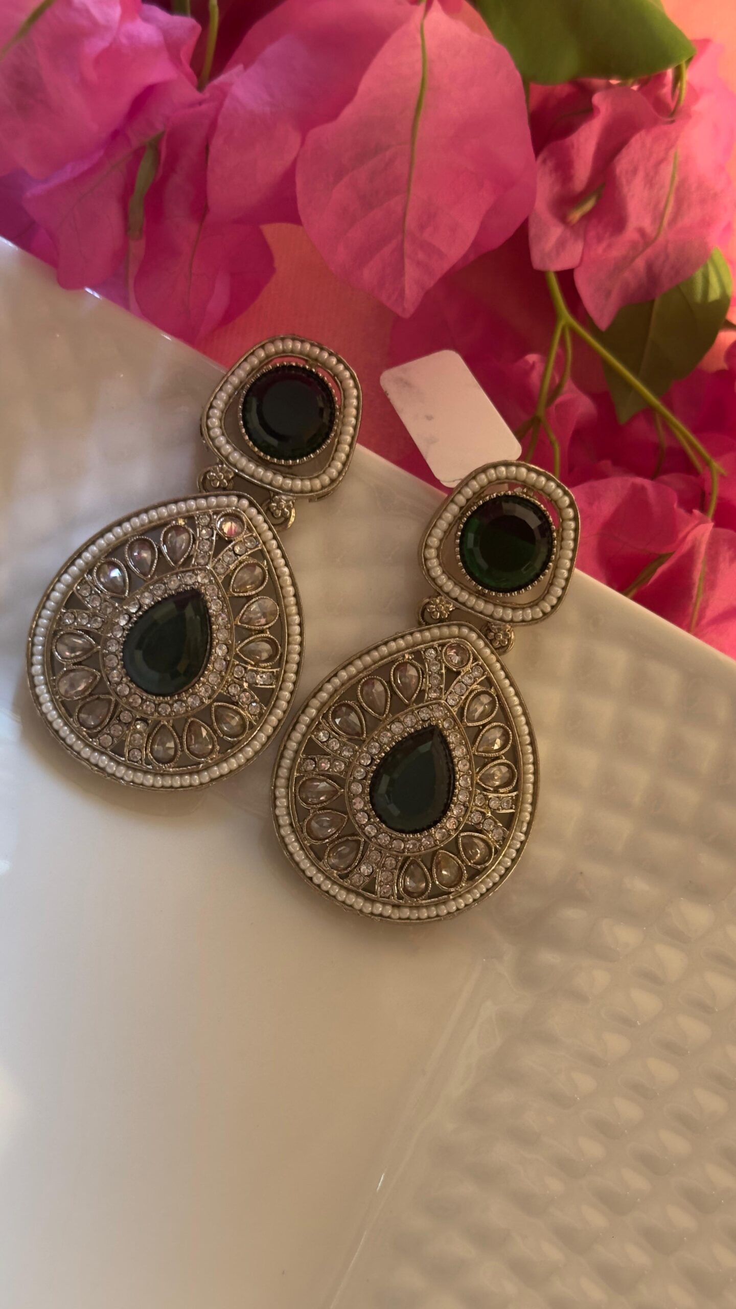 Emerald green earrings