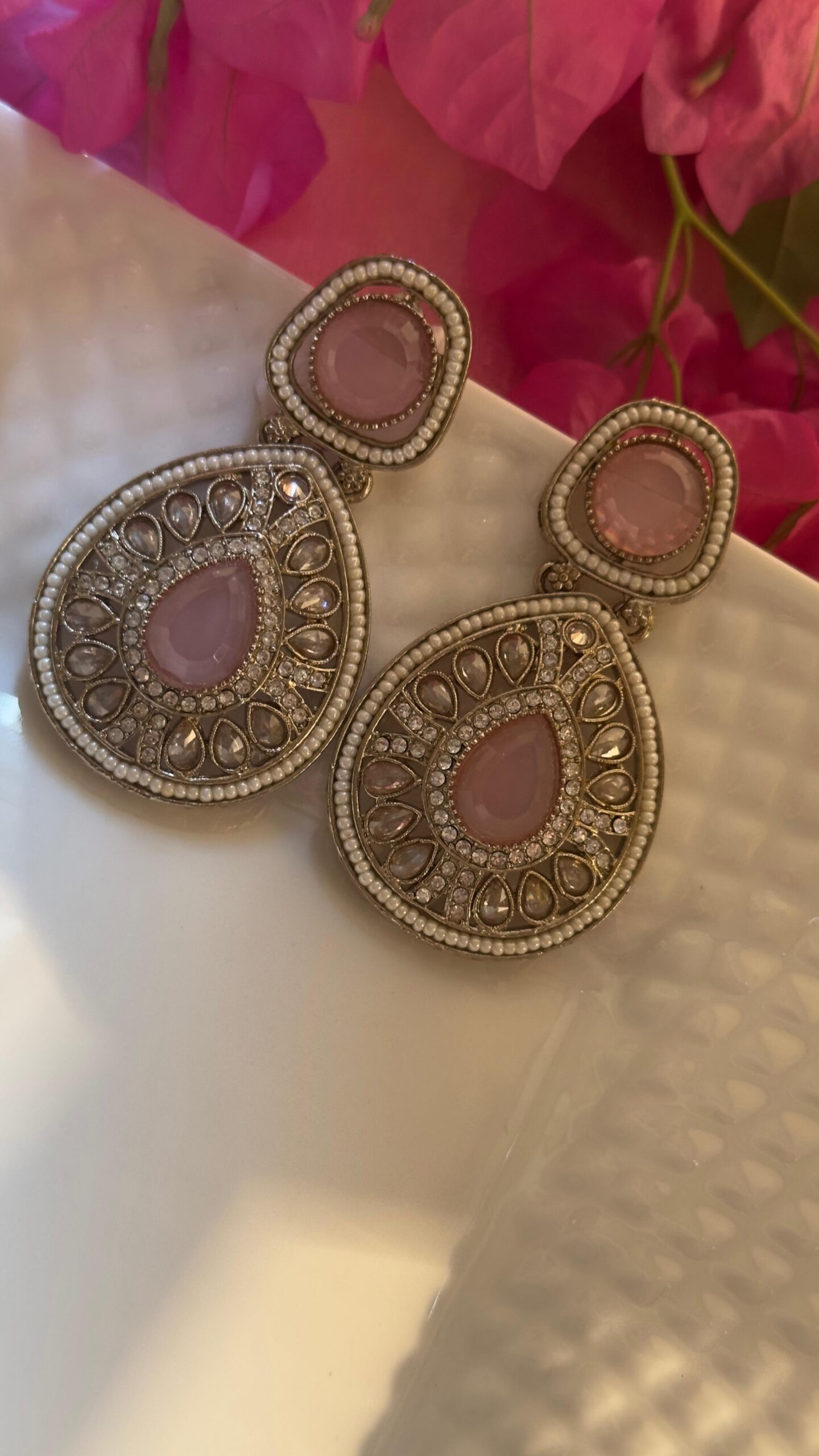pink earrings