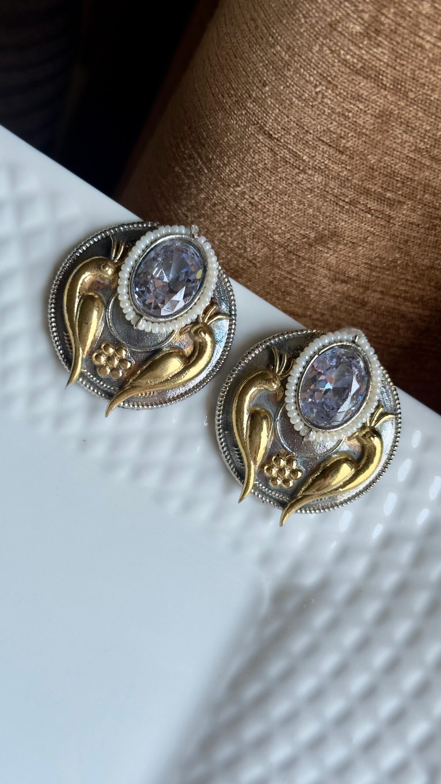 Gulnaar Bird Motif Statement Studs