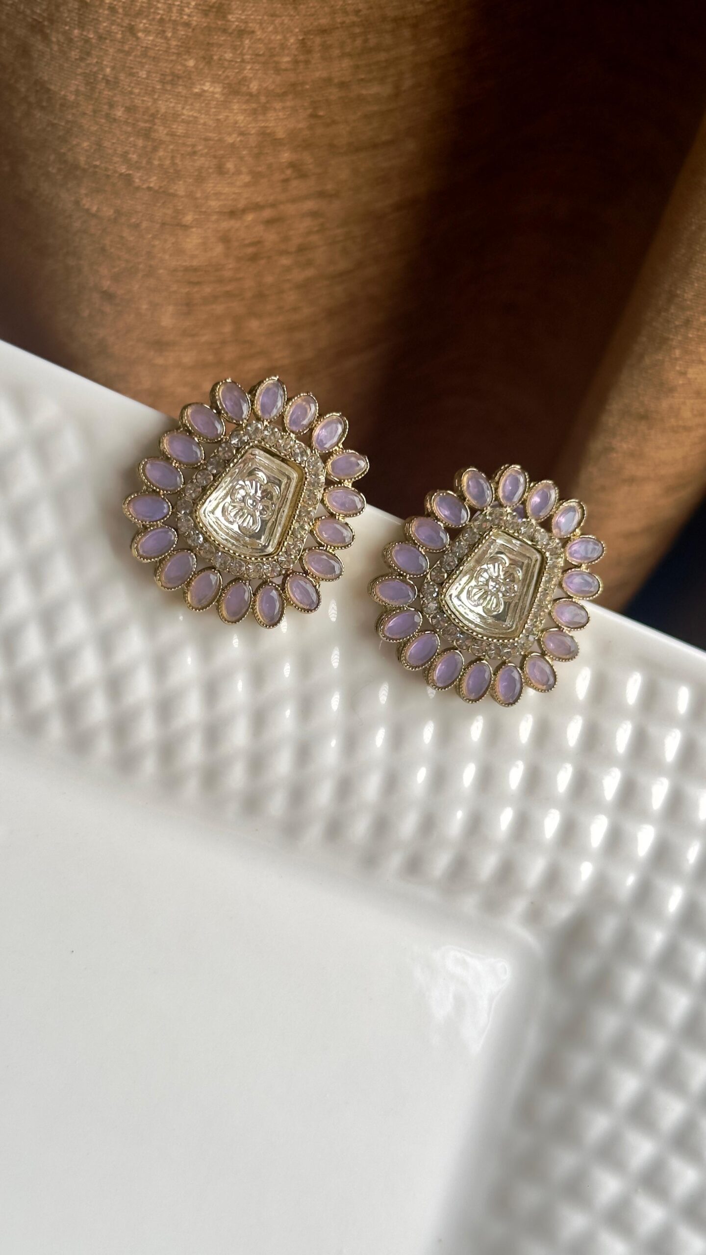 Lavender Floral Stud Earrings