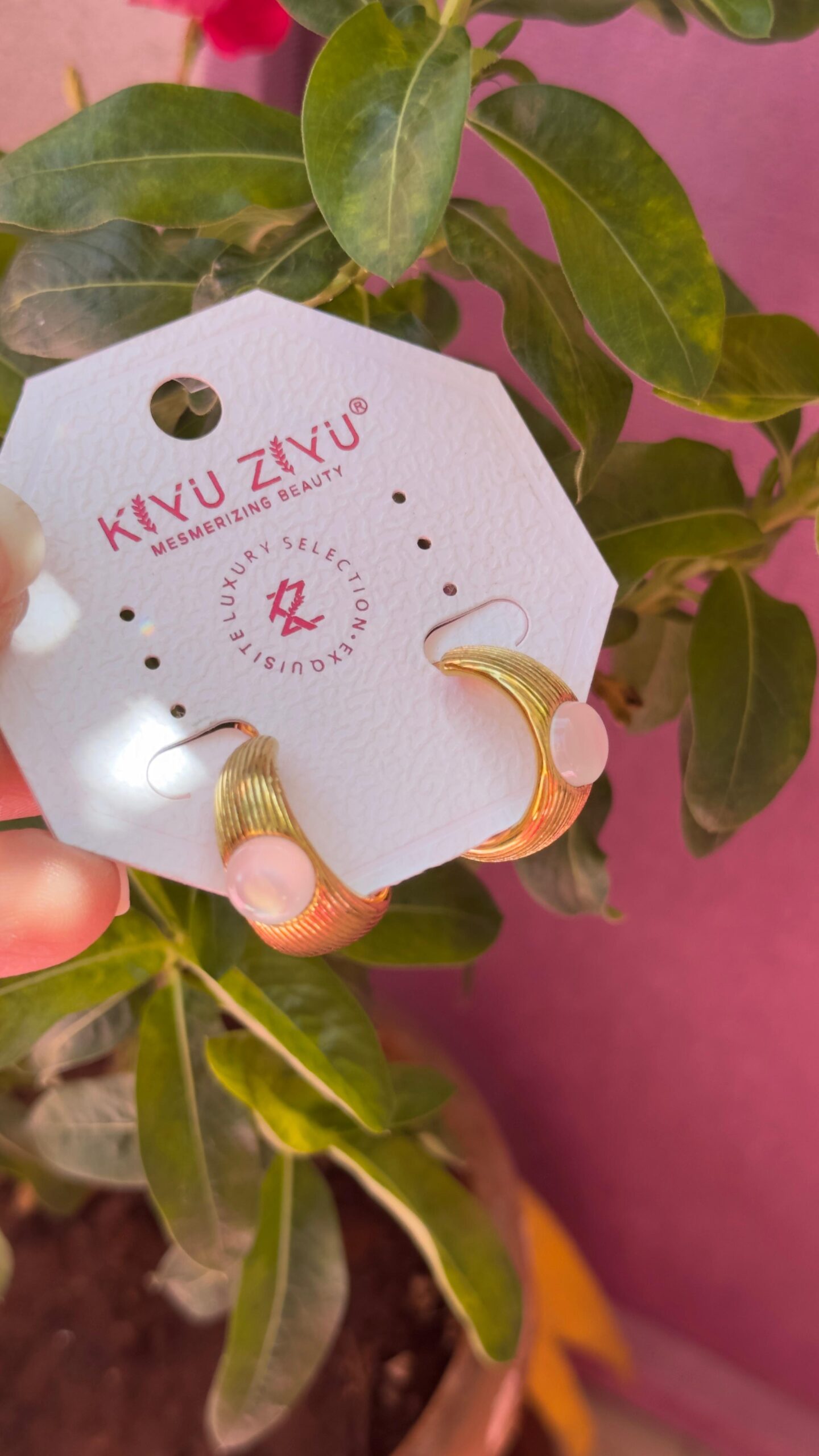 White Pearl Textured Hoops