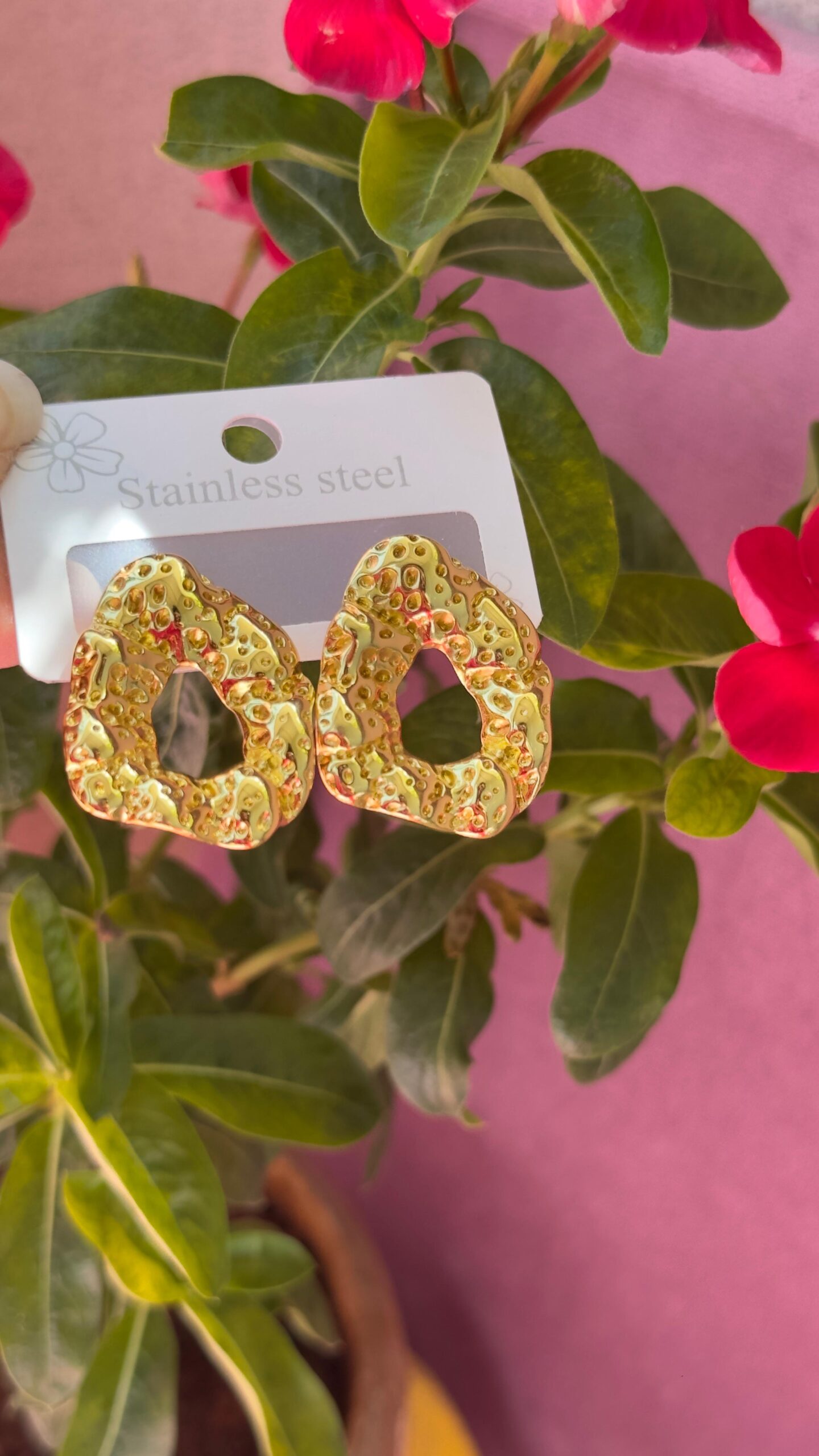 Golden anti-tarnish statement Earrings