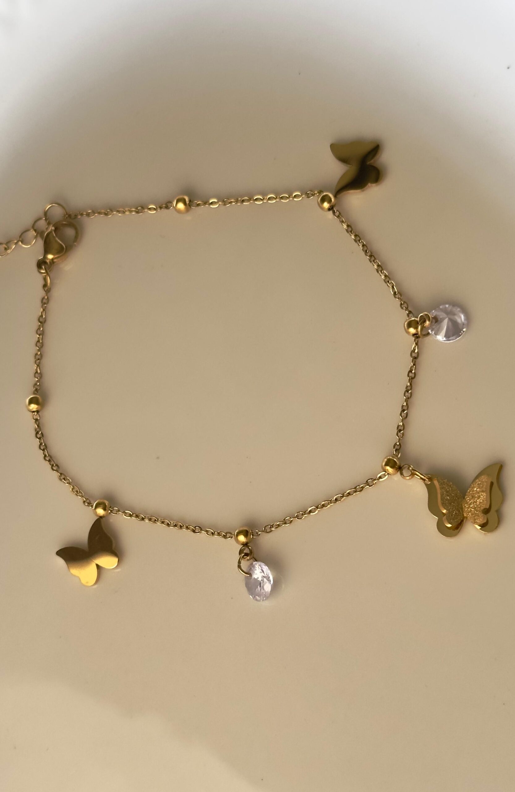 Golden Butterfly Charm Anklet