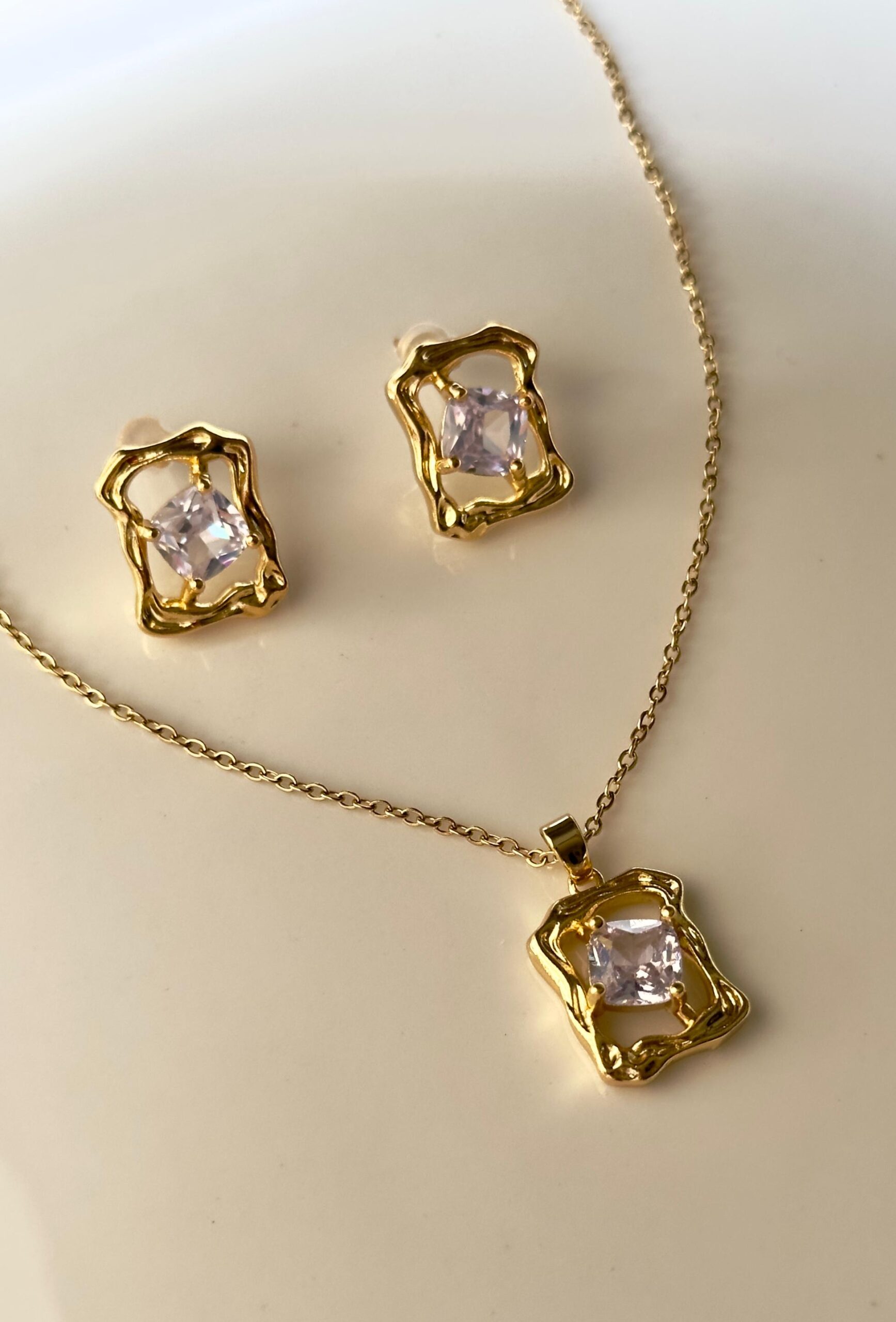 Gold plated diamond Jewelry Set