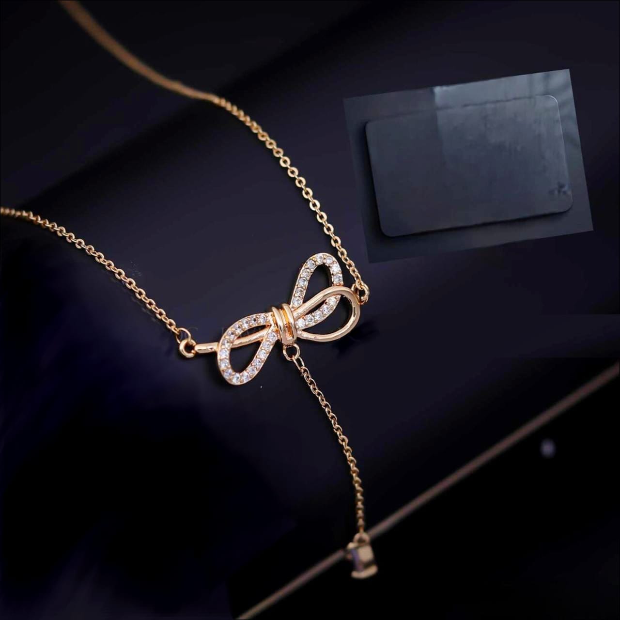 CZ rose gold chain pendant