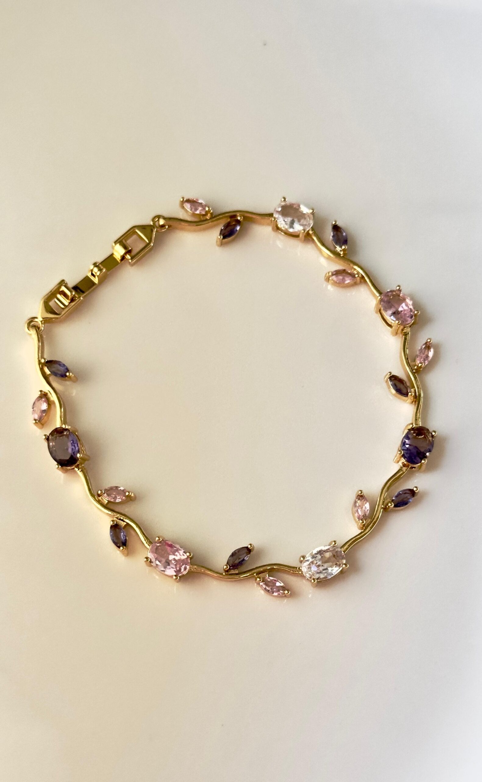Golden Pink and Purple Tulip Bracelet