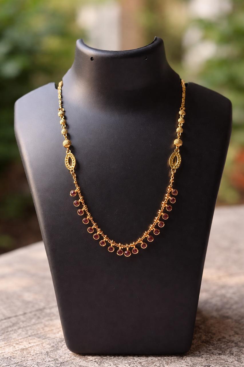 Ruby Drop Gold Chain