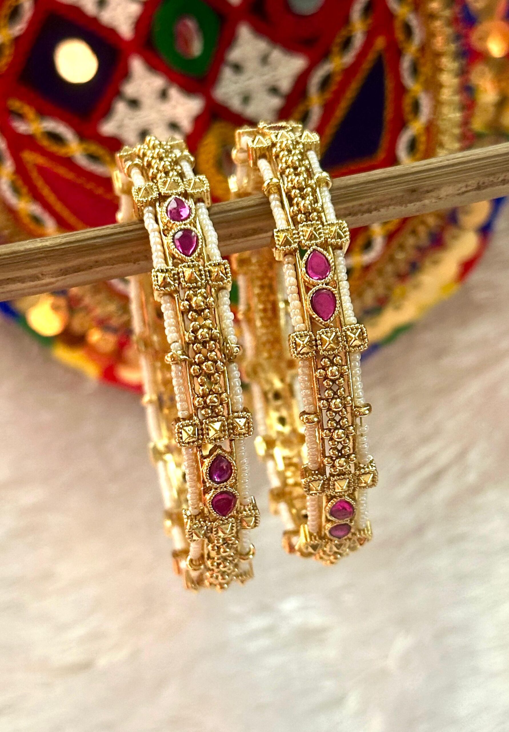 Ruby Bloom Gold Bangle - Image 2