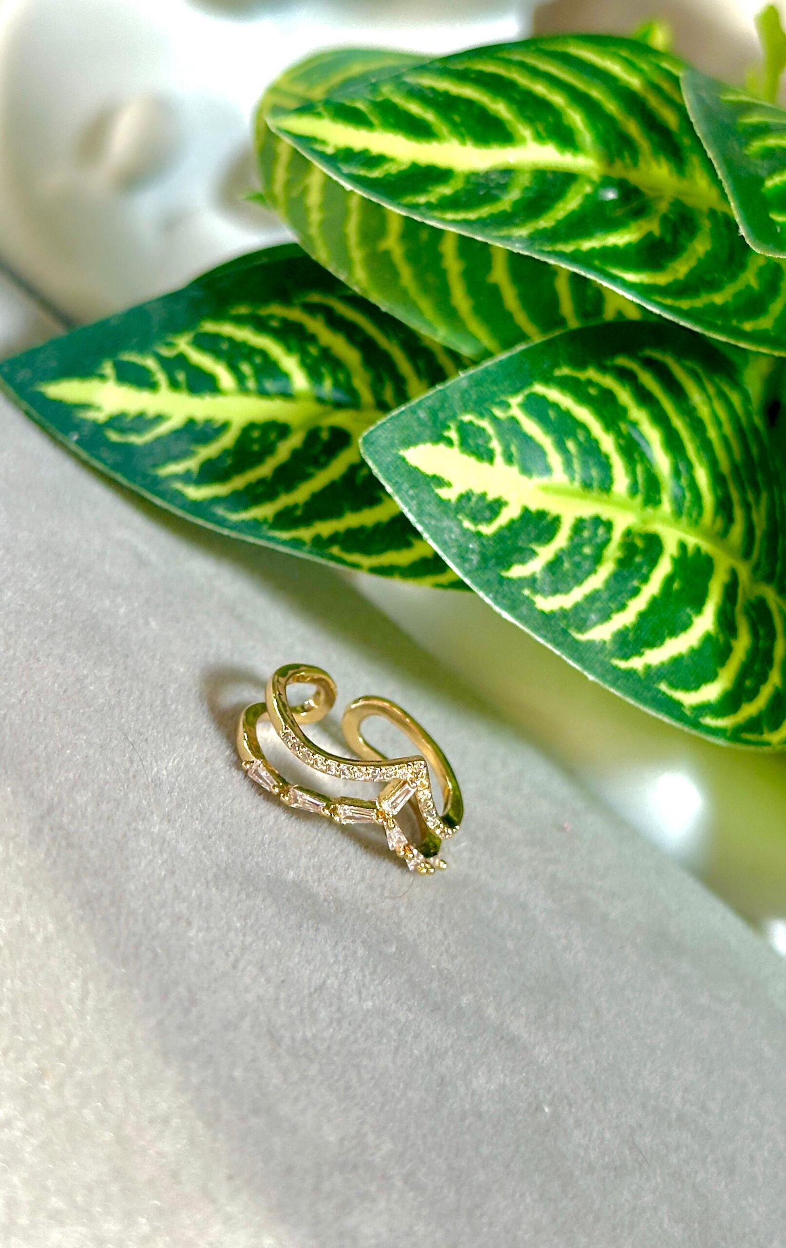 Chevron Wave Stackable Cuff Ring (Adjustable Open Ring)