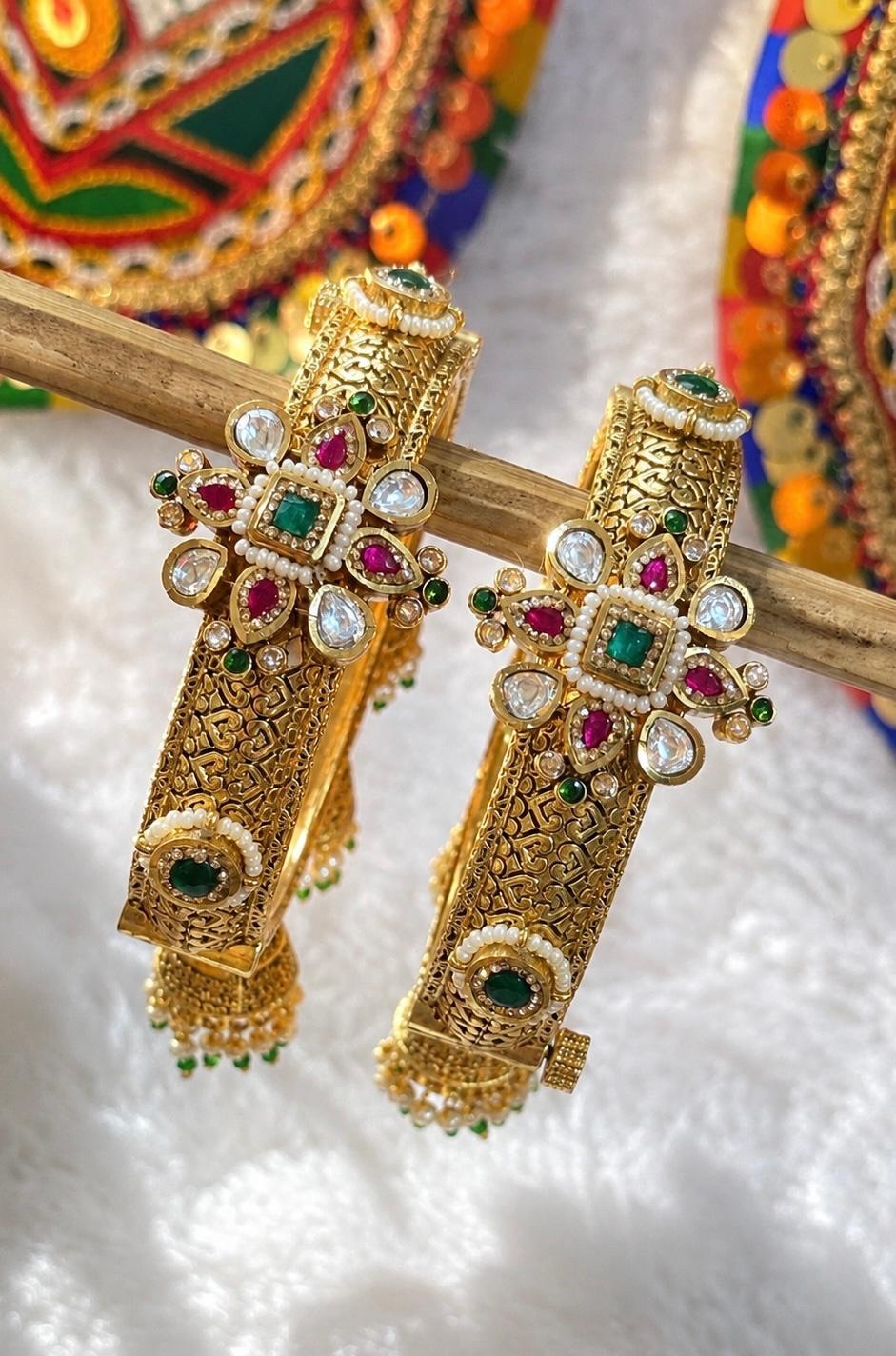 Rajwadi Kundan Kada Set