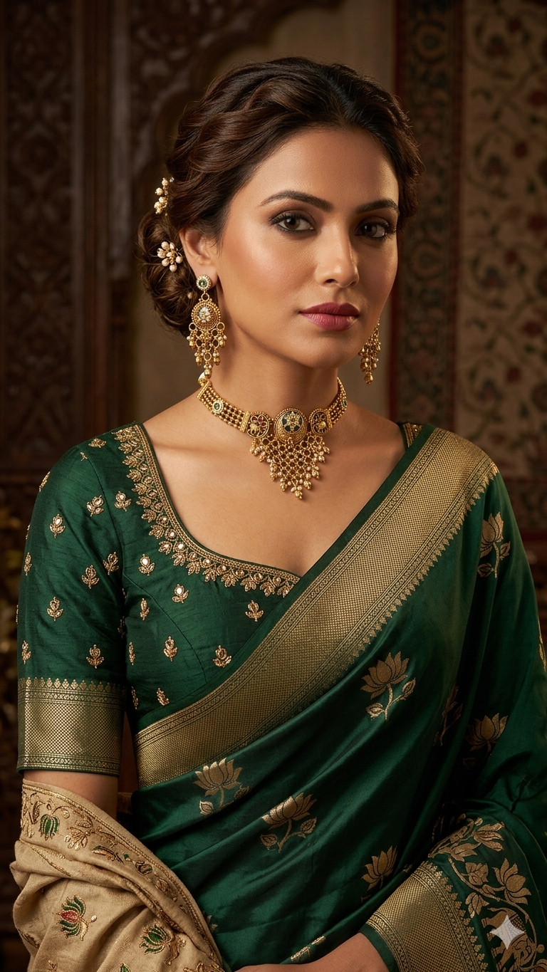 Gold Choker Necklace Set - Image 2