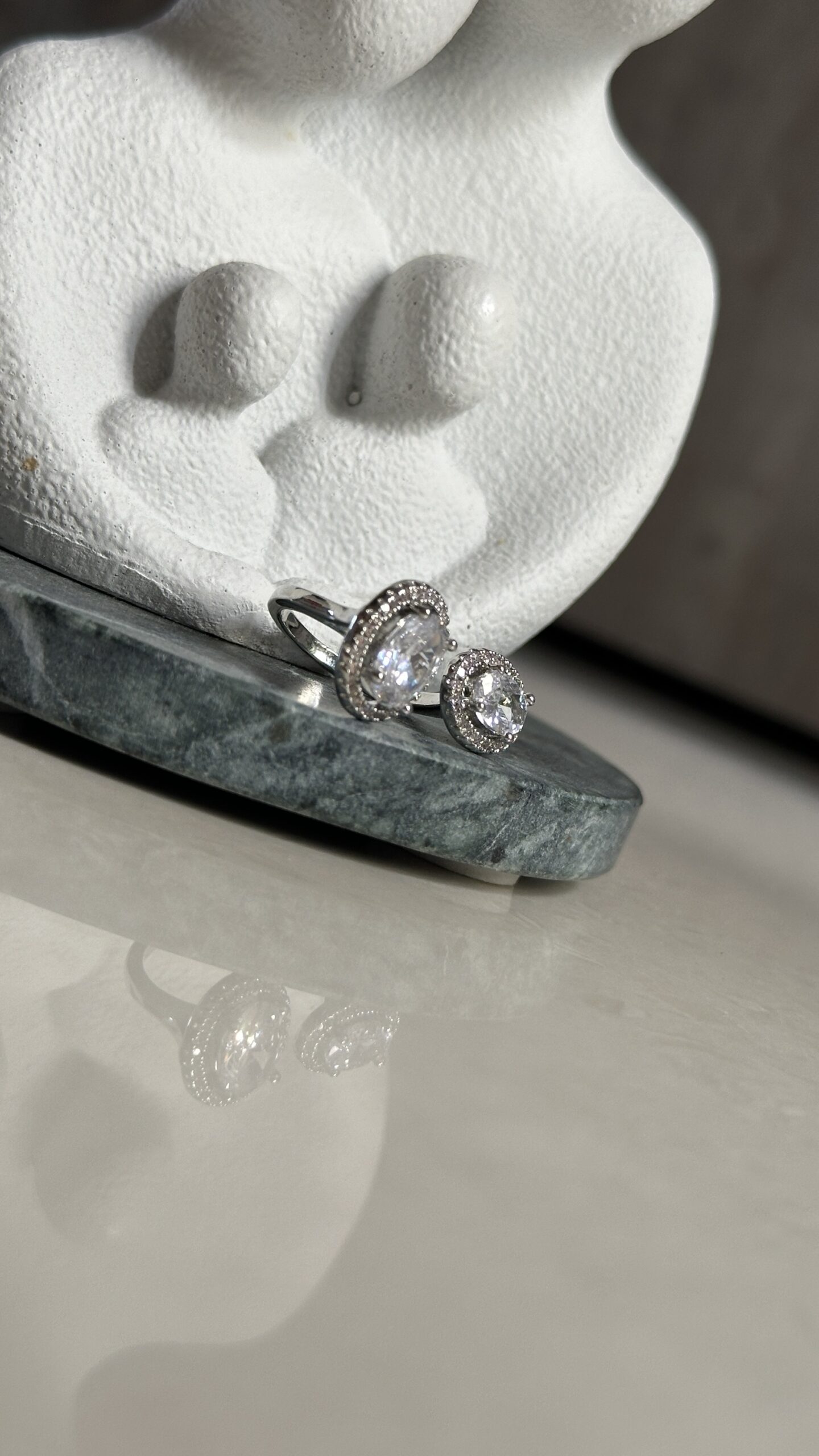 You and Me Dual Stone Open Ring