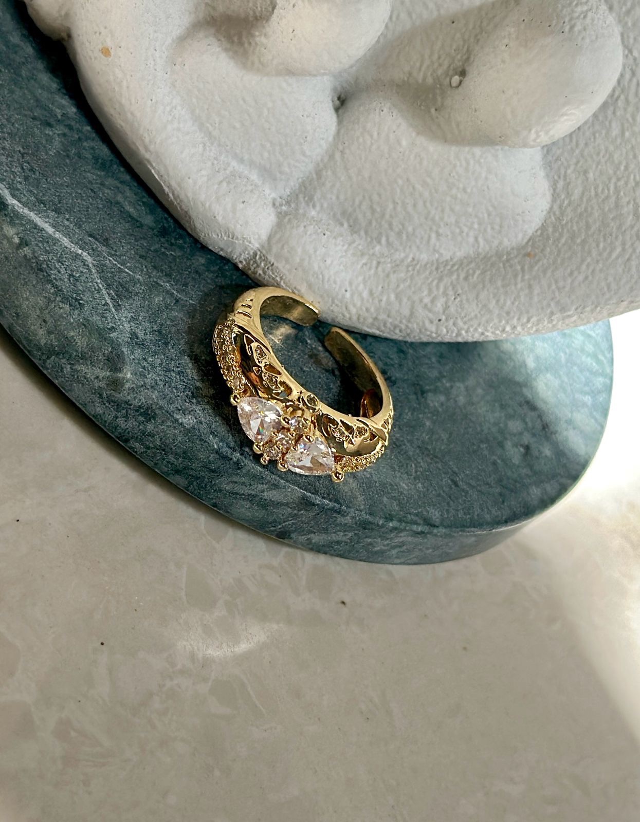 Vintage-Style Adjustable Heart Ring