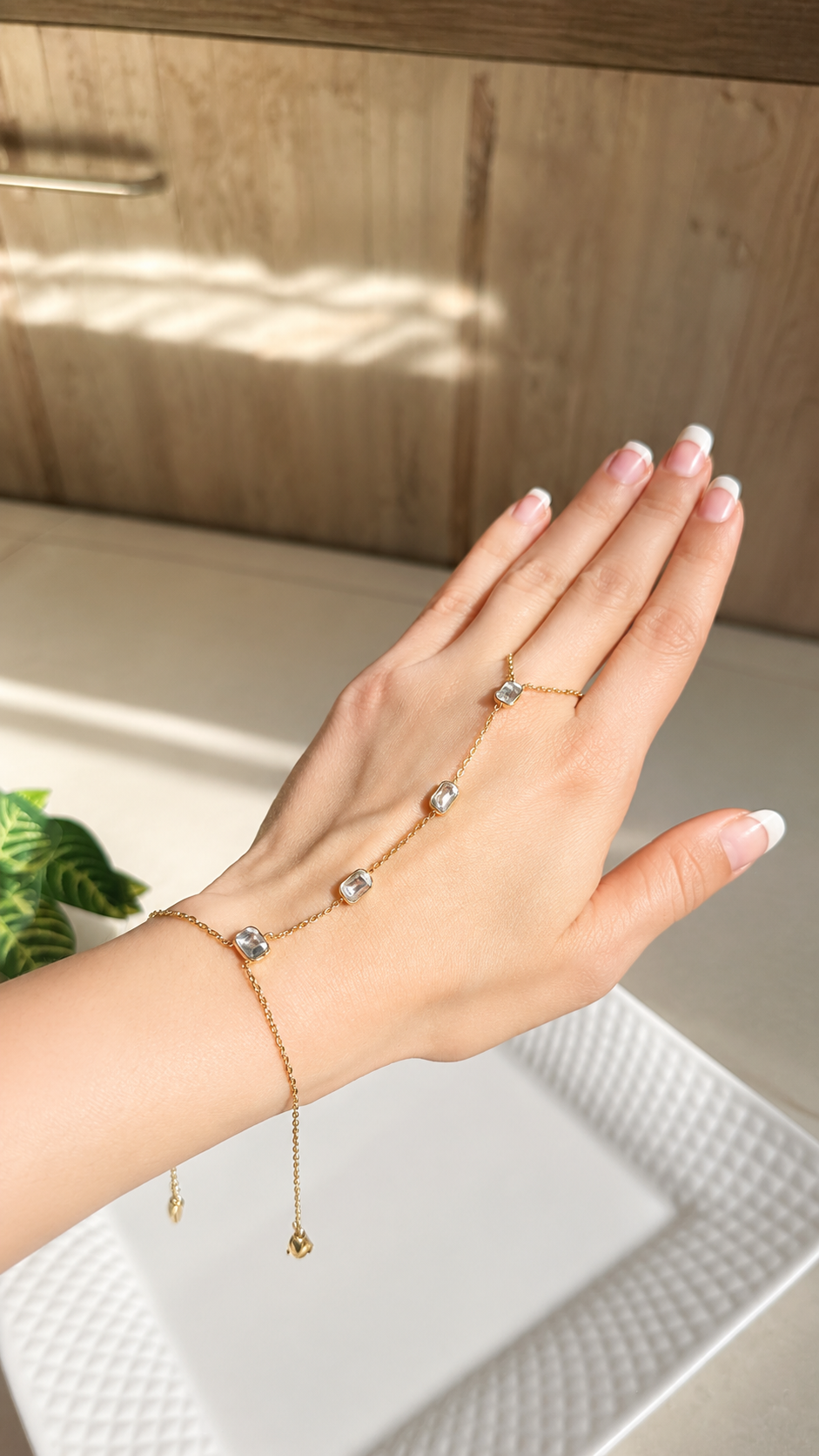 Crystal Charm Hand Harness Bracelet