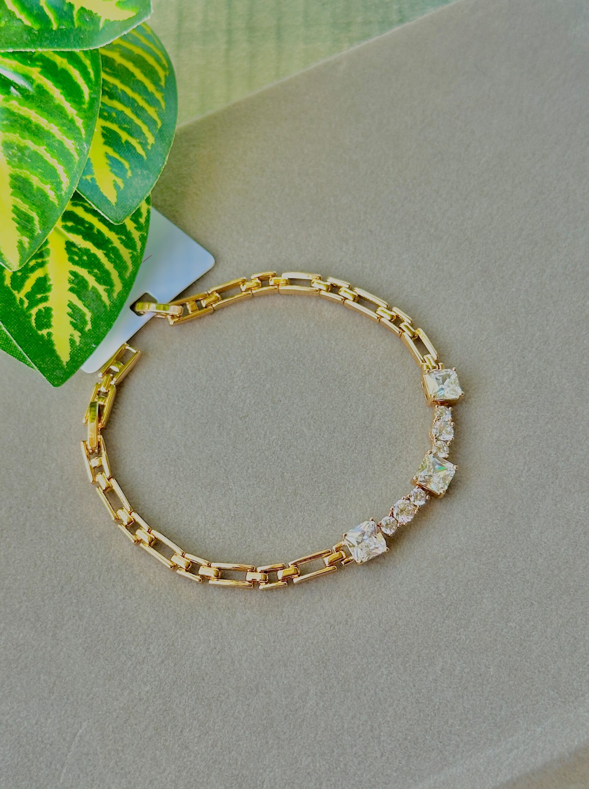 Gold-Tone Embellished Link Bracelet