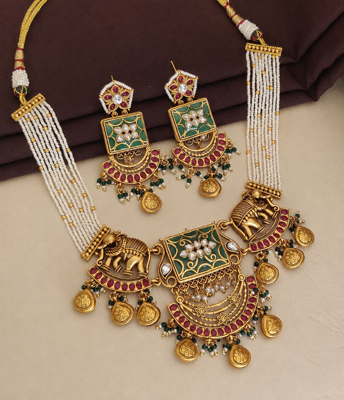 Royal Elephant Heritage Necklace Set