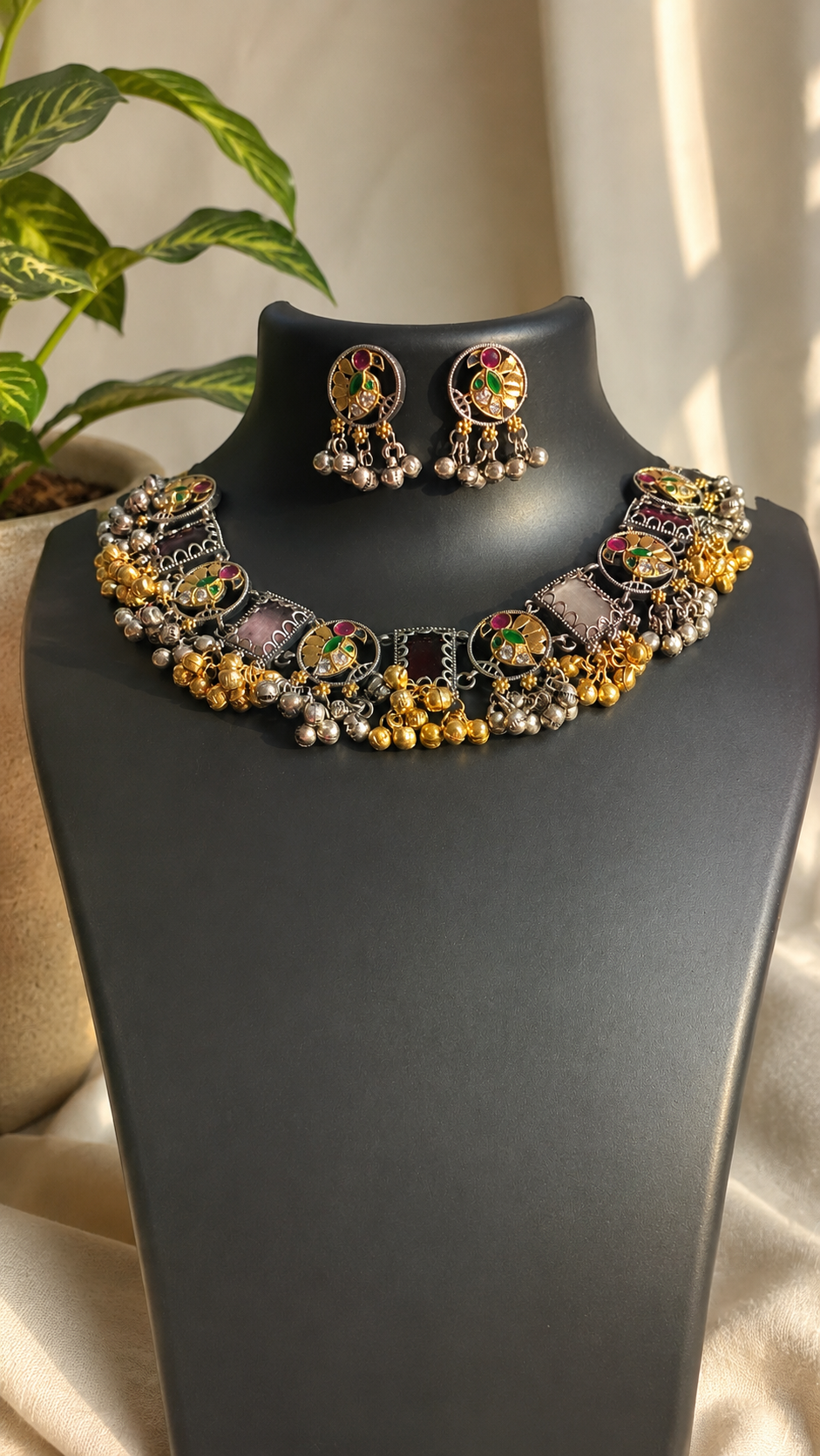Multicolour Oxidized GungrooChoker Set