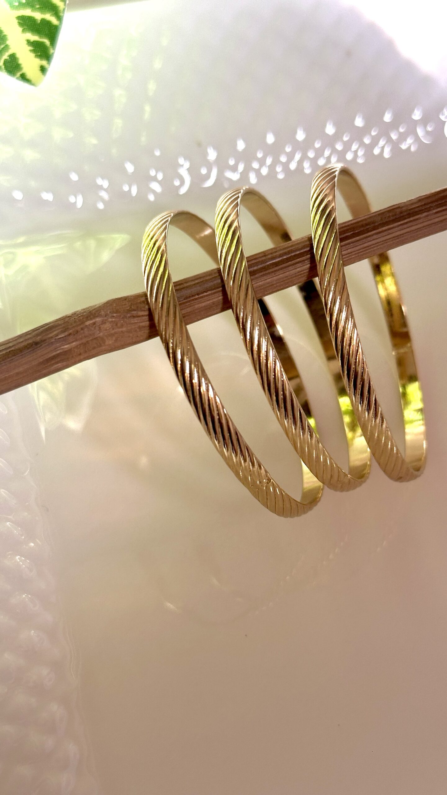 Twisted Gold Elegance Bangles set of 3