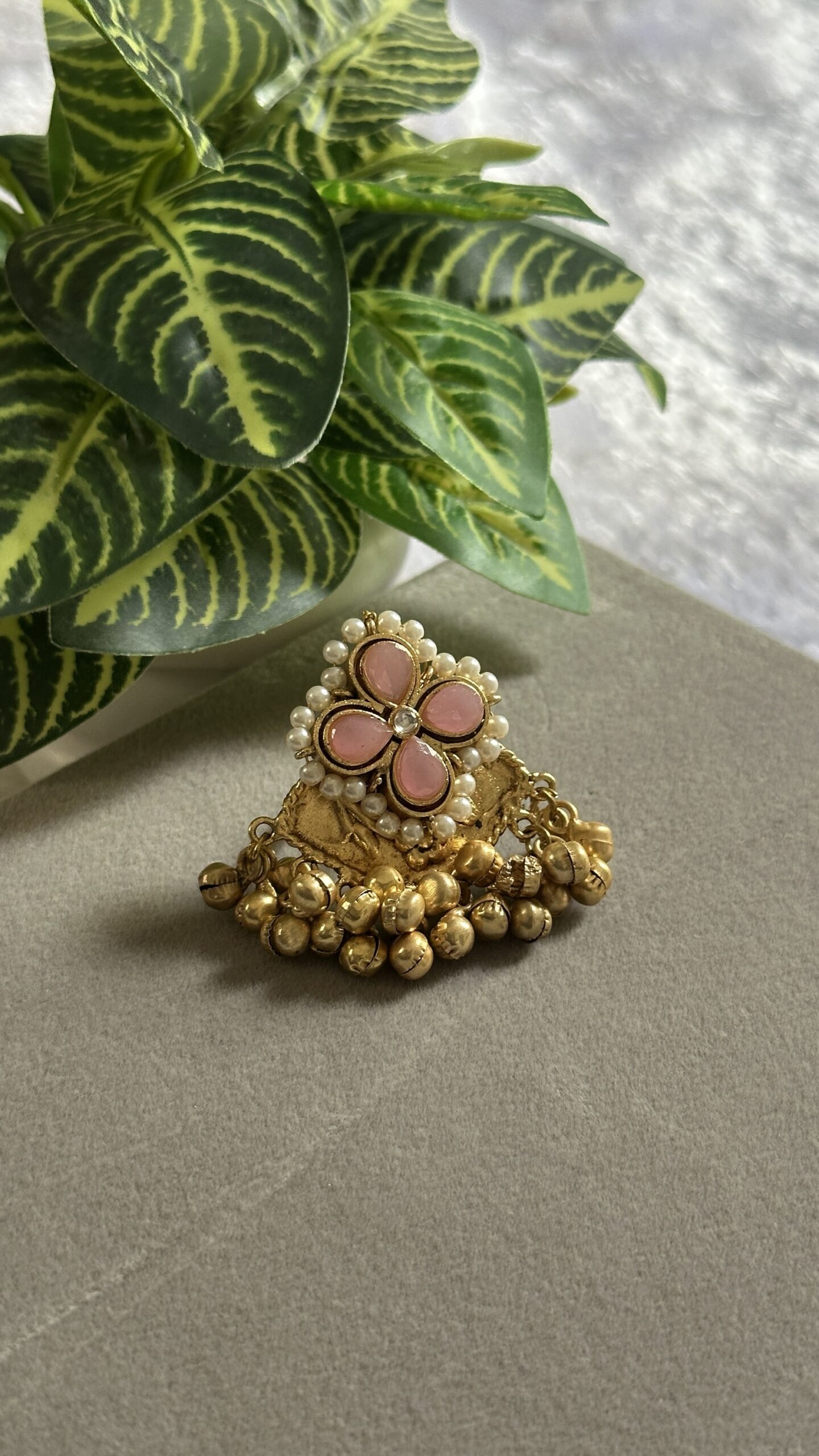 Traditional Statement Blush Pink Ring - Image 2