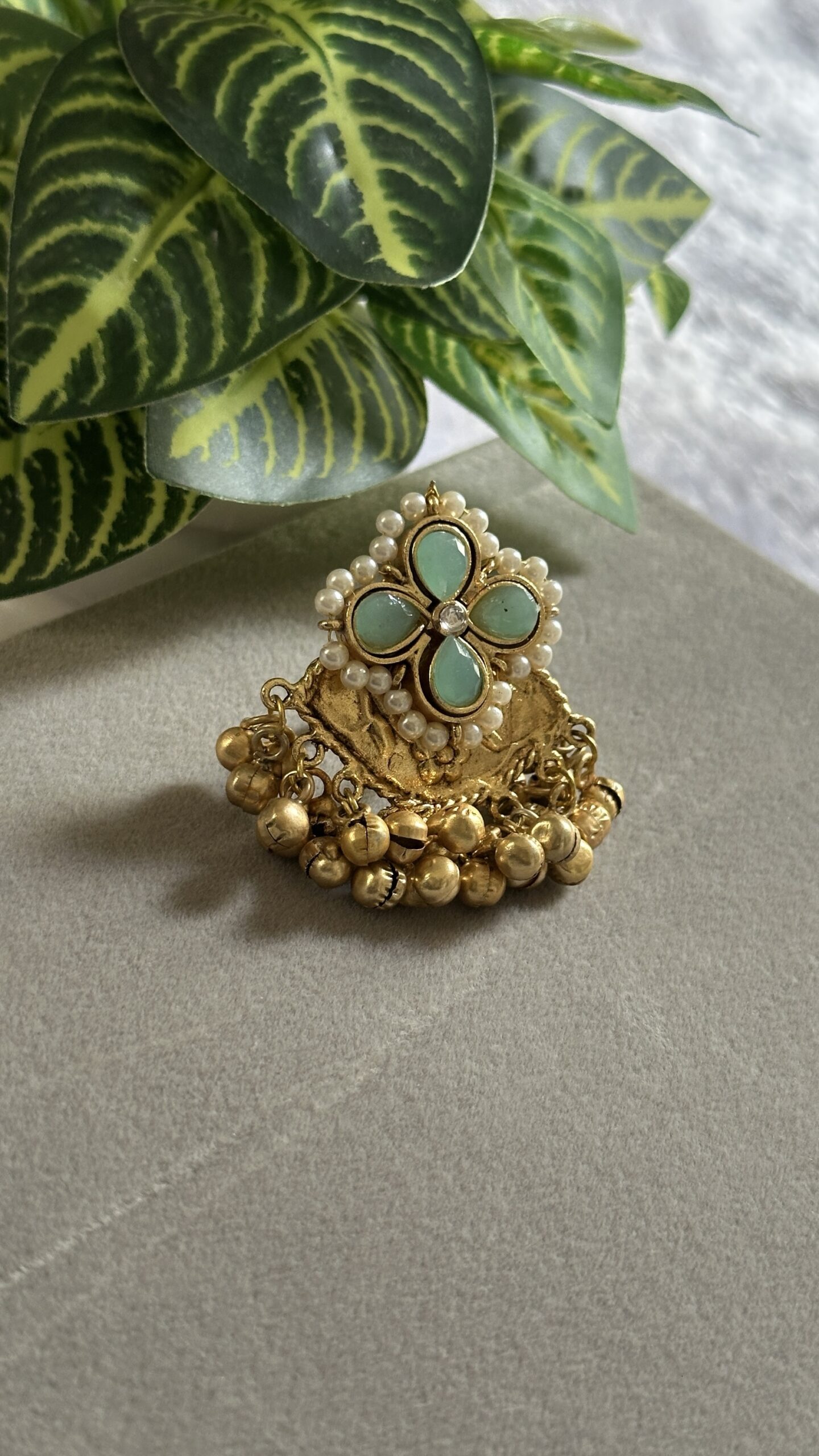 Traditional Statement Sea Green Ring - Image 2