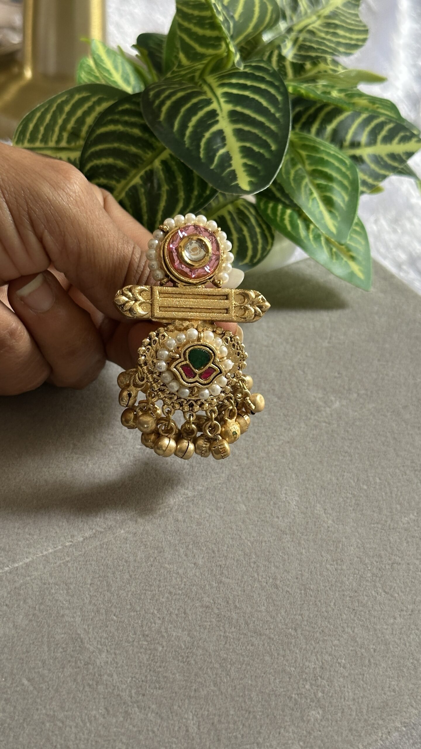 Royal Pearl Ghungroo Blush Pink Ring