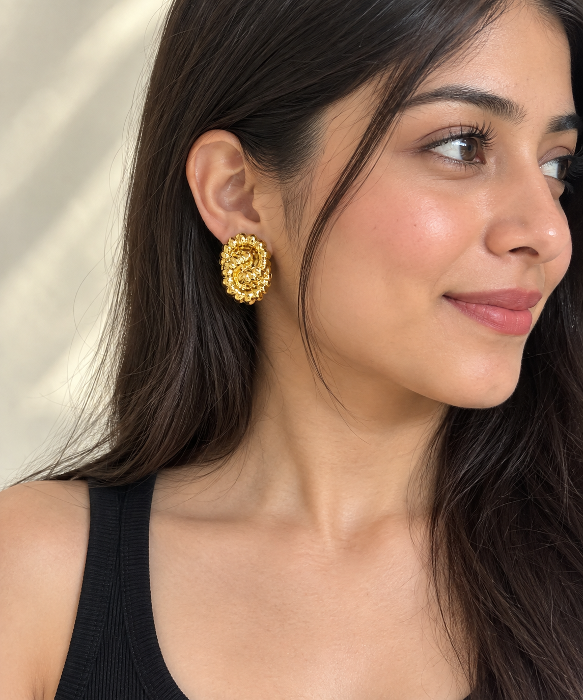 Anti Tarnished Textured Earrings