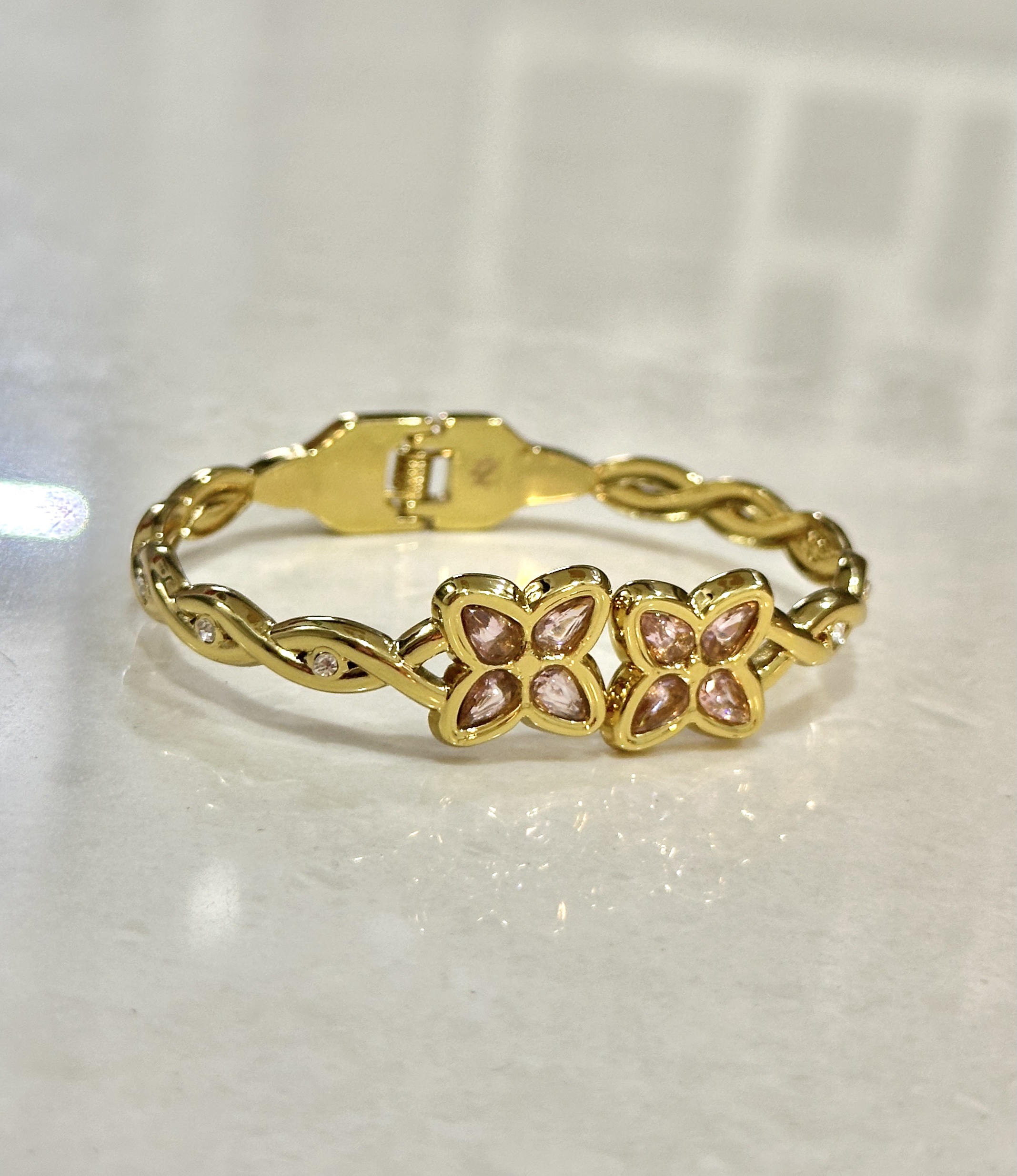 Anti Tarnished Blush Pink Kada(baby size)