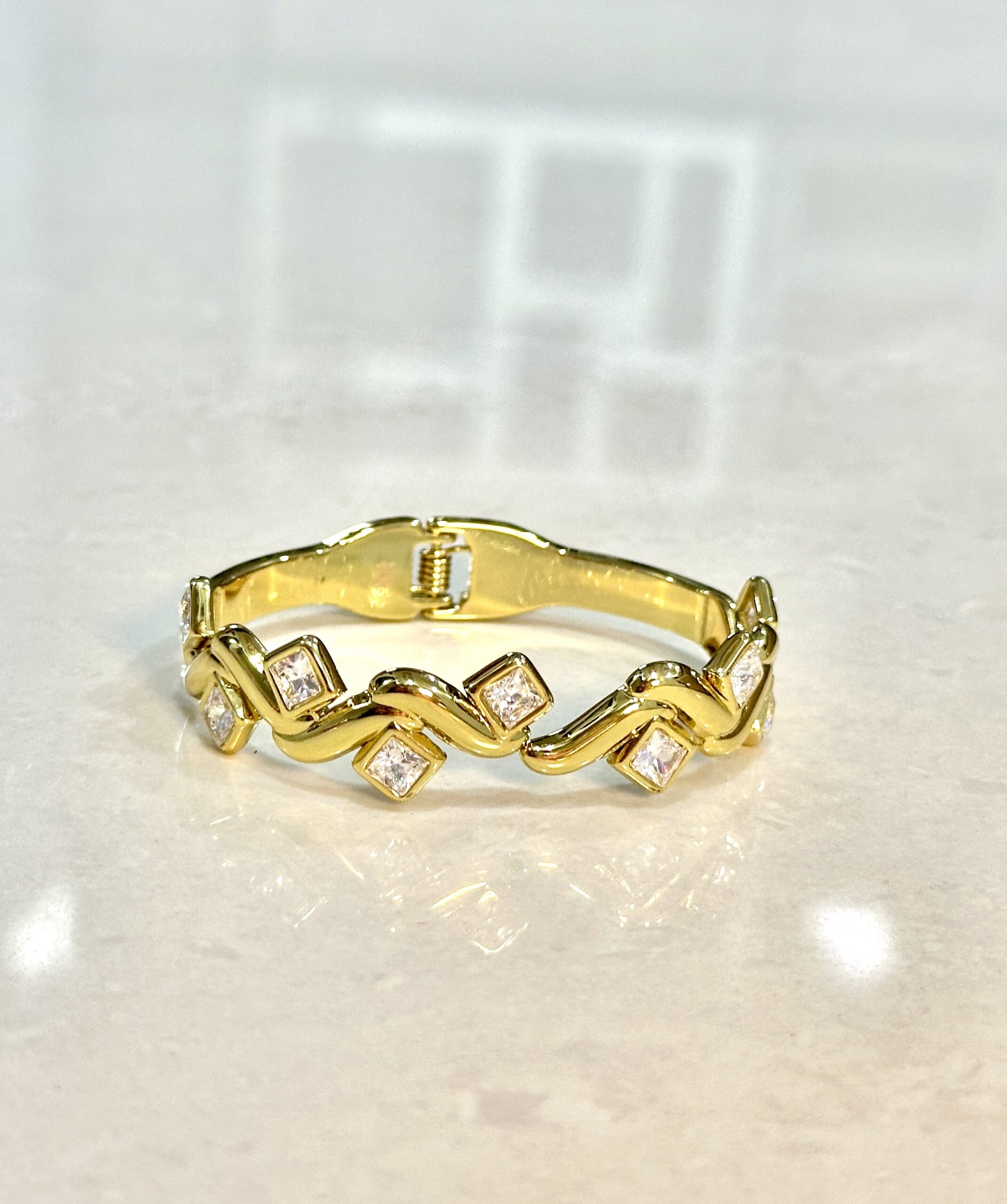 Anti tarnished Diamond Wave Kada (Baby Size)