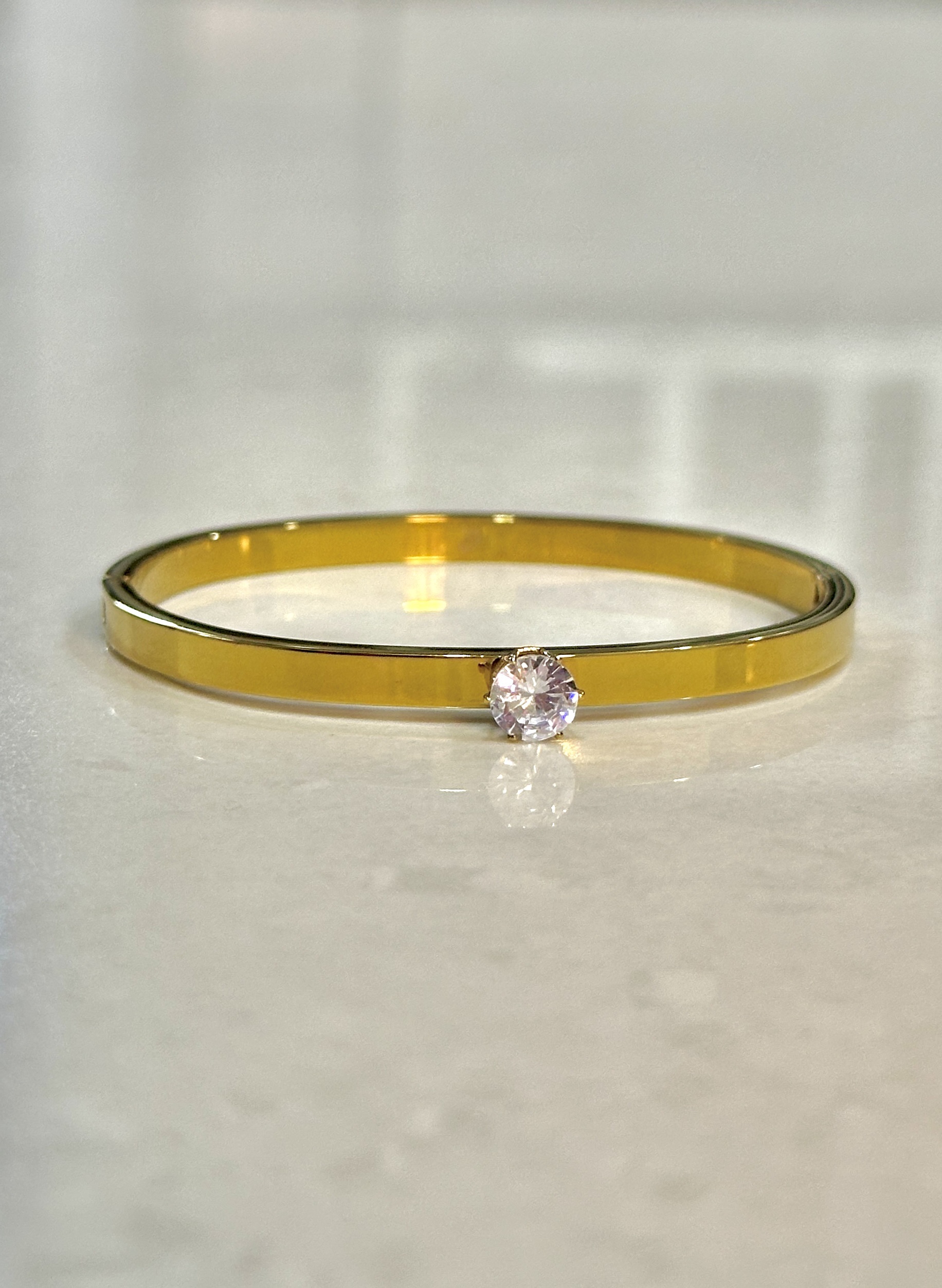 Anti tarnished Solitaire Gold Kada(baby size)