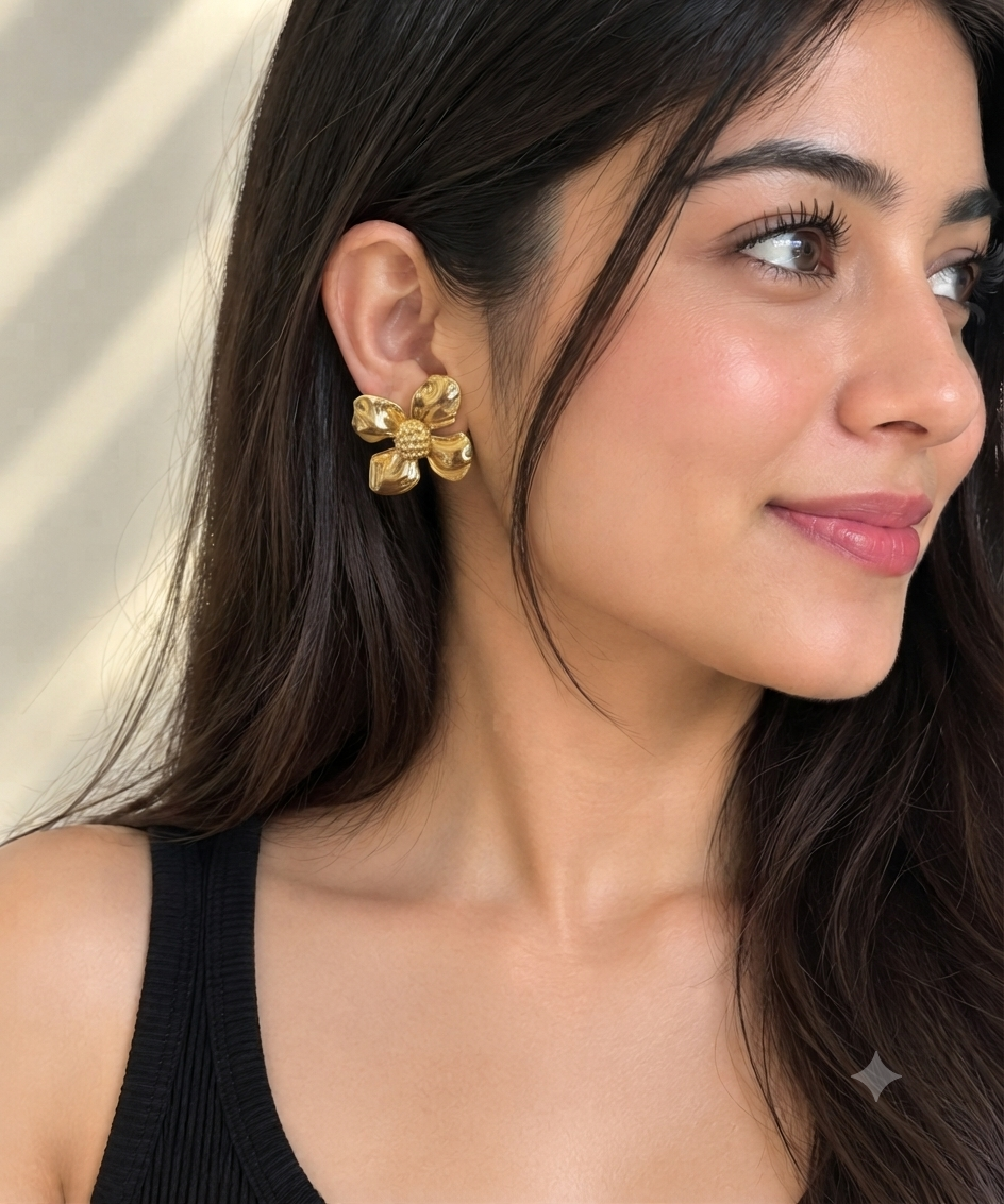 Anti Tarnished Flower Earring
